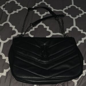 Black Leather Chain Shoulder/Crossbody Bag Steve Madden